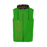 #Rossolini1# Green Sleeveless Zip Up Hoodie for Men (Model H16) #Rossolini1# Green Sleeveless Zip Up Hoodie for Men (Model H16)