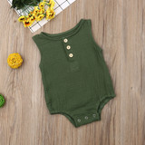 Cute As A Button Sleeveless Onesie