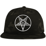 Sigil of Baphomet Embroidered Camo Flat Bill Snapback Hat
