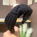 Knotted Up Black Wool Headband