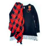 My Cozy & Cute Plaid Poncho in Red