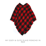 My Cozy & Cute Plaid Poncho in Red