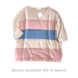 Boldly Blocked Top in Mauve