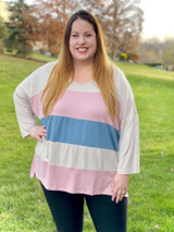 Boldly Blocked Top in Mauve