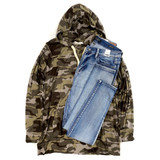 Cozy Days Camo Hoodie in Army Green