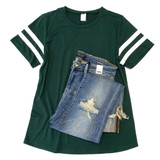 Very Varsity Tee in Forest Green