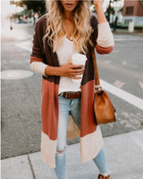 Color Block Stitching Long Cardigan