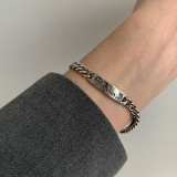 Sterling Silver Thick Chain Charm Bracelet