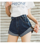 Wide Leg Elastic Waist High Waist Shorts