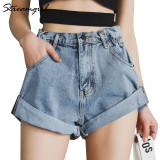 Wide Leg Elastic Waist High Waist Shorts