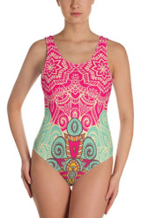 Classic Mandala One-Piece Swimsuit