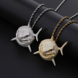 Shark Pendant AAA Zircon Necklace