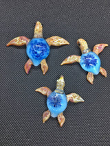 Caribbean blue glass turtle pendant ocean necklace great coral reef shell Caribbean blue glass turtle pendant ocean necklace great coral reef shell