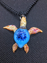 Caribbean blue glass turtle pendant ocean necklace great coral reef shell Caribbean blue glass turtle pendant ocean necklace great coral reef shell