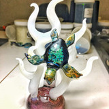White Coral Beach Sea Turtle Glass Sculpture. White Coral Beach Sea Turtle Glass Sculpture.