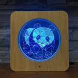 Panda wooden LED lamp