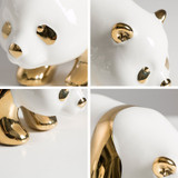 Gold Silver Plated Ceramic Panda Figurine