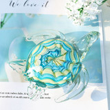 Handmade Sea Turtle Sculpture Art Glass Blown