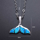 Whale orca tail opal pendant