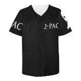 Black and White 2 pac All Over Print Baseball Jersey
