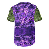 Green and Purple 420 All Over Print Baseball Jersey
