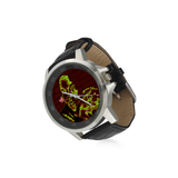 Graffiti Martin Luther King Jr Unisex Stainless Steel Leather Strap Watch