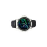 Graffiti Malcolm X Unisex Stainless Steel Leather Strap Watch