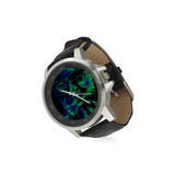 Graffiti Malcolm X Unisex Stainless Steel Leather Strap Watch