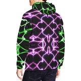 Green and Purple SpiderWeb All Over Print Hoodie for Men