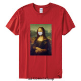 New 2020 Mona Lisa With The Mask Funny T shirt Men Women Summer Cotton T-shirt Boy Girl Clothes,Drop Shipping