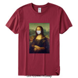New 2020 Mona Lisa With The Mask Funny T shirt Men Women Summer Cotton T-shirt Boy Girl Clothes,Drop Shipping