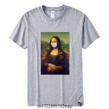 New 2020 Mona Lisa With The Mask Funny T shirt Men Women Summer Cotton T-shirt Boy Girl Clothes,Drop Shipping
