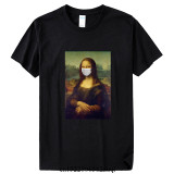 New 2020 Mona Lisa With The Mask Funny T shirt Men Women Summer Cotton T-shirt Boy Girl Clothes,Drop Shipping