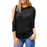 Womens Loose Fit Round Neck Blouse