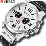 Relogio Masculino Mens Watches Top Brand Luxury Men Military Sport Quartz Wristwatch Leather Quartz Watch erkek saat curren 8314