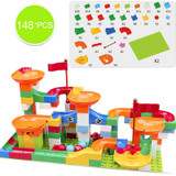 74-296 PCS Marble Race Run Maze Ball Track Building Blocks ABS Funnel Slide Assemble Bricks Compatible LegoINGlys Duplo Blocks