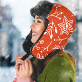 Trapper Hat- Christmas floral hand drawn