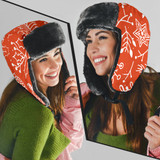Trapper Hat- Christmas floral hand drawn