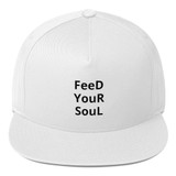 Feed Your Soul Flat Bill Cap White