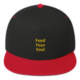 Feed Your Soul Flat Bill Cap Black And Red