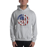 USA Flag With Skull Face Structure Hooded Sweatshirt