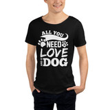 All You Need Is Love And A Dog Men's Raw Neck Tee