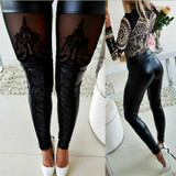 Leather Push Up High Waist Skinny  Snake Skin Pants