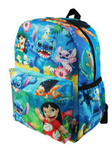 Lilo And Stitch Deluxe Oversize Print Large 16" Backpack with Laptop Compartment