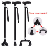 Walking Stick  Old Man Telescopic Canes T Handle Baston Elder Stable Crutch No Slip Pole Folding Hiking Elderly Walk