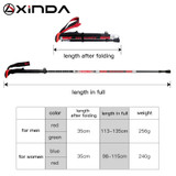 Walking Stick Hiking Running Nordic Walking Pole Folding Trekking Poles Carbon Fiber Ultralight Quick Lock