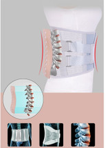 Lumbar Back Brace Belt Tourmaline Self-heating Magnetic Widen Waist Belt Steel Bone With 3pcs Pad