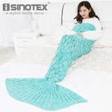 Soft knitted mermaid tail blanket