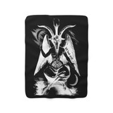 Baphomet Negative Sherpa Fleece Blanket