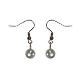 Vintage Chic Long Chain Large Pearl Circle Necklace Earrings Set